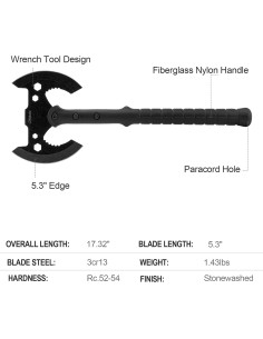 Hacha Táctica Hitdudu Doble Cuchilla 43.94 cm con Funda 2