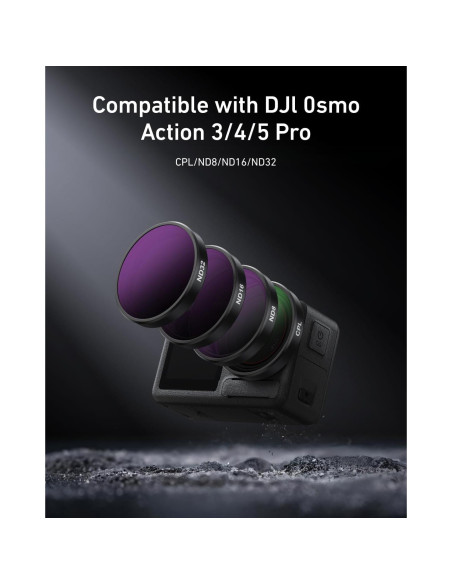 Juego de Filtros TELESIN CPL ND8 ND16 ND32 para DJI Action 3 4 5 Juego de Filtros TELESIN CPL ND8 ND16 ND32 para DJI Action 3 4 5