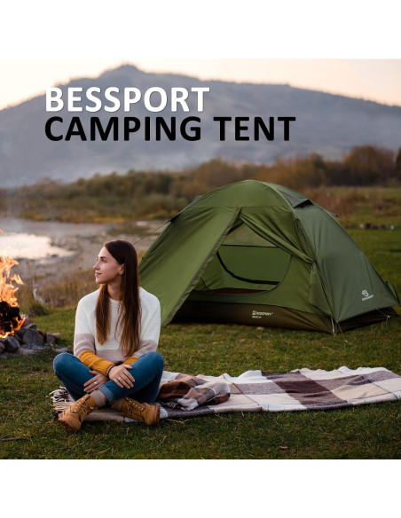 Tienda de Camping Bessport 1 Persona Impermeable Verde 2 kg Tienda de Camping Bessport 1 Persona Impermeable Verde 2 kg