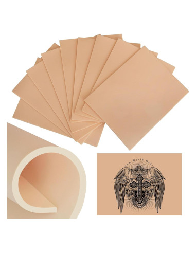 Piel de Práctica para Tatuaje 10 Hojas 3mm Silicona Profesional