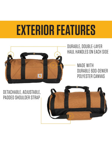 Bolsa de viaje redonda Carhartt 25L impermeable negra