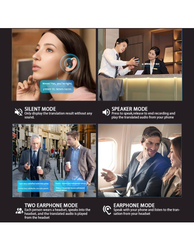 Auriculares Traductores AI Bluetooth AMZISH JM18 144 Idiomas