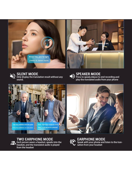 Auriculares Traductores AI Bluetooth AMZISH JM18 144 Idiomas Auriculares Traductores AI Bluetooth AMZISH JM18 144 Idiomas