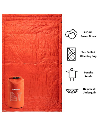 Edredón de Plumas KAMMOK Firebelly 30F Impermeable 223.5x139.7cm