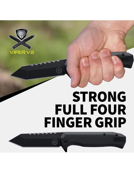 Cuchillo táctico Off-Grid Viper V2 154CM 9.53 cm Blackwash Cuchillo táctico Off-Grid Viper V2 154CM 9.53 cm Blackwash
