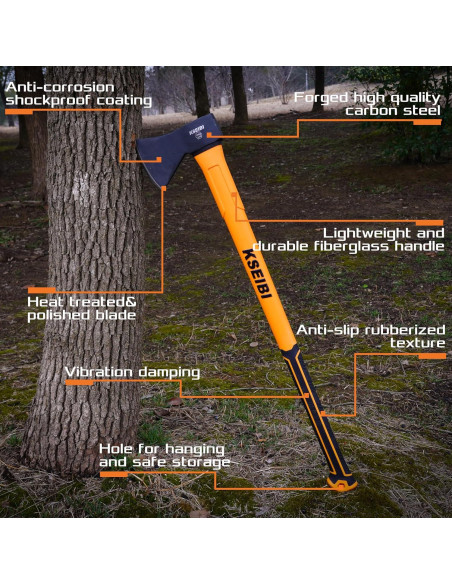 Hacha de Corte KSEIBI 36 Pulgadas Acero Carbono Forjado Hacha de Corte KSEIBI 36 Pulgadas Acero Carbono Forjado