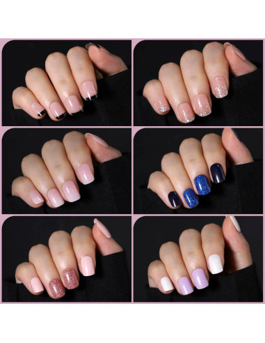 Kit de Uñas Postizas Cortas FANDAMEI 576pcs 24 Colores