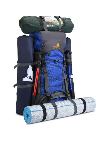 Mochila de Senderismo Bseash 60L Impermeable con Funda