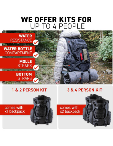 Kit de Supervivencia de Emergencia Deluxe 72 HRS - 1 Persona