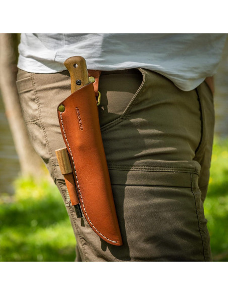 Cuchillo de Bushcraft BPS B1 CSHF con Funda de Cuero 24cm Cuchillo de Bushcraft BPS B1 CSHF con Funda de Cuero 24cm