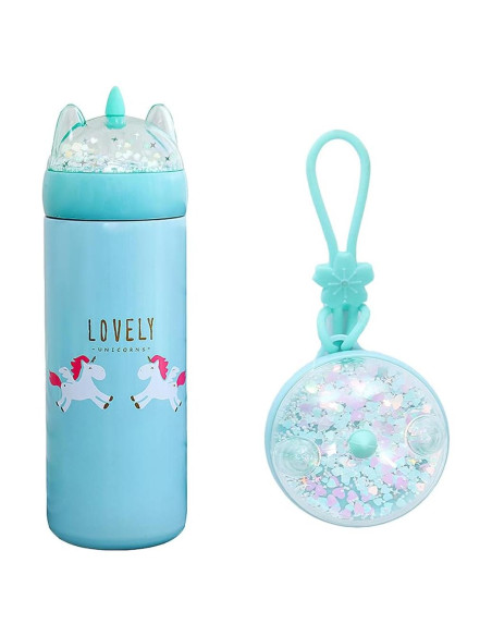Botella de Agua KINIA 12 Oz Unicornio Azul Acero Inoxidable Botella de Agua KINIA 12 Oz Unicornio Azul Acero Inoxidable
