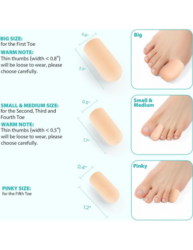 Protectores de Dedos de Silicona Promifun - 4 Pares para Alivio del Dolor