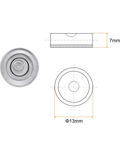 Nivel de Burbuja Circular HARFINGTON 13mm Metal Plata 2