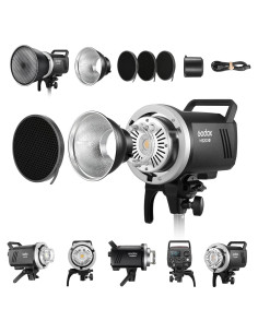 Flash Estudio Godox MS200V 200Ws con Reflector y LED 5600K