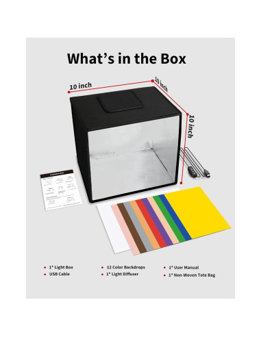 Caja de Luz Fotográfica Portátil Glendan 25.4cm LED 88pcs