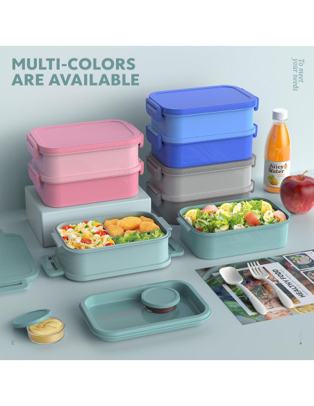 Caja Bento Apilable Jelife 72oz Verde a Prueba de Fugas Caja Bento Apilable Jelife 72oz Verde a Prueba de Fugas