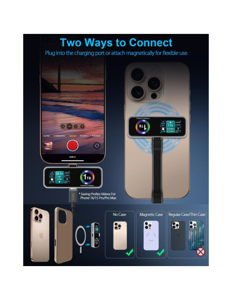 SSD Portátil MagSafe TWOPAN 1TB para iPhone 15/16 Pro SSD Portátil MagSafe TWOPAN 1TB para iPhone 15/16 Pro