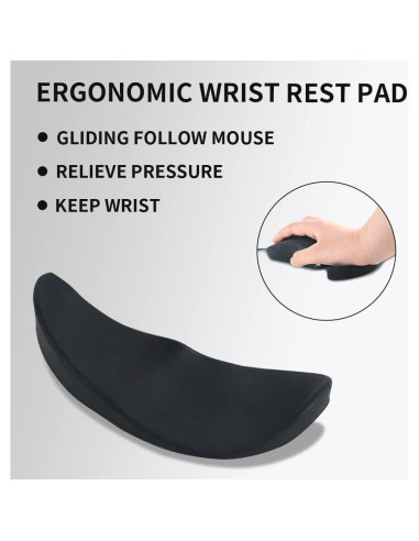 Soporte de Reposamuñecas Ergonómico Aosome Negro 2 Pzs