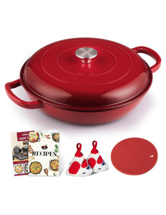 Olla de Hierro Fundido Esmaltada Overmont 3.6L con Tapa