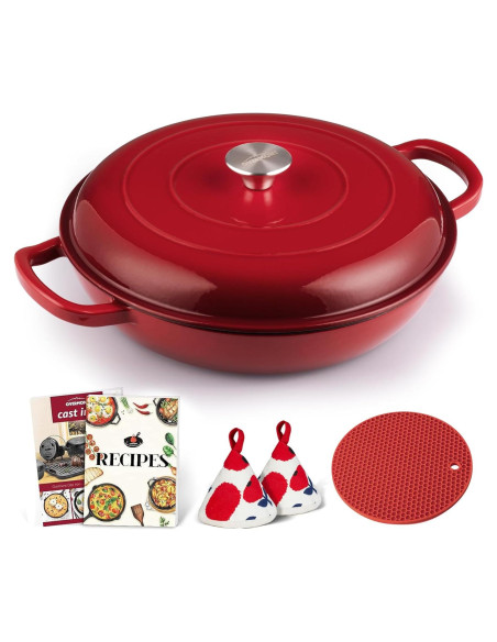 Olla de Hierro Fundido Esmaltada Overmont 3.6L con Tapa Olla de Hierro Fundido Esmaltada Overmont 3.6L con Tapa