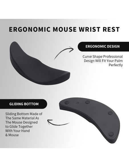 Soporte de Reposamuñecas Ergonómico Aosome Negro 2 Pzs Soporte de Reposamuñecas Ergonómico Aosome Negro 2 Pzs
