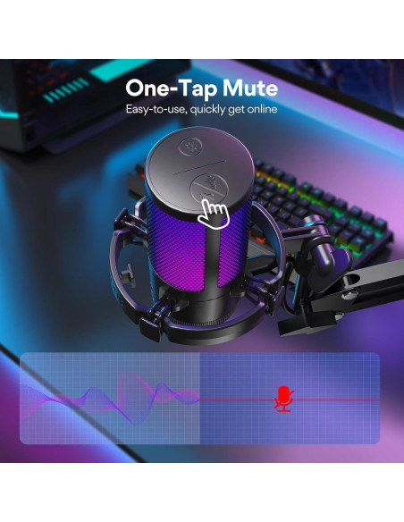 Micrófono USB MAONO DGM20S para Gaming con RGB y Soporte Micrófono USB MAONO DGM20S para Gaming con RGB y Soporte