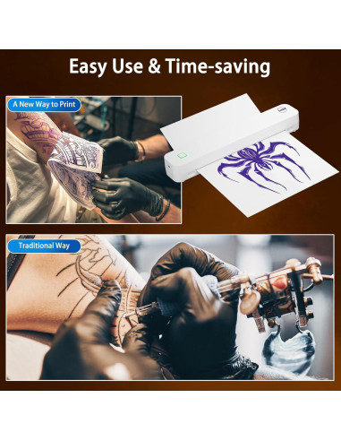 Impresora de Tatuajes Térmica Inalámbrica YUEBBB A4 Bluetooth
