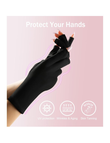 Kit Lámpara UV Easkep 120W con Guantes Protectores Rosa