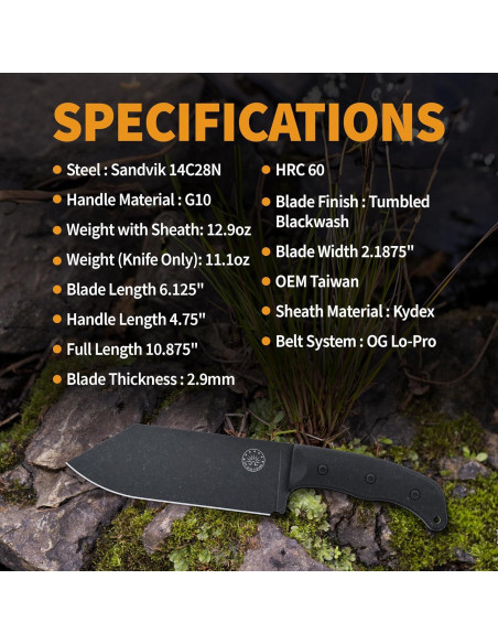 Cuchillo de Chef Grizzly V2 Off-Grid 15.5 cm Acero Sandvik Cuchillo de Chef Grizzly V2 Off-Grid 15.5 cm Acero Sandvik