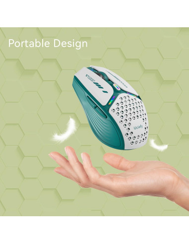 Ratón Inalámbrico Uciefy Verde Recargable USB-C 3 DPI
