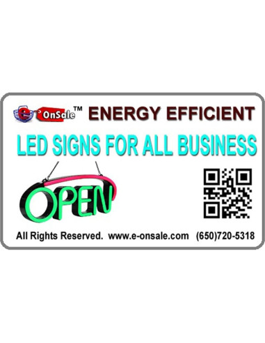 Letrero LED Neón Abierto e-onsale 61x33 cm Bajo Consumo