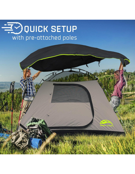 Carpa de Camping Happy Travel HT-DM-5P para 4 Personas Carpa de Camping Happy Travel HT-DM-5P para 4 Personas