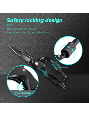 Cuchillo Carabinero SIUPRO 7 en 1 Plegable EDC Negro
