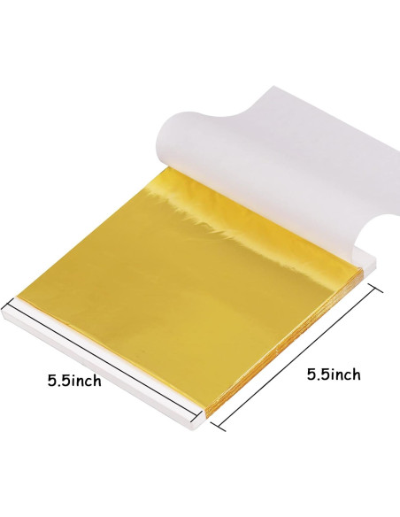 Hojas de Oro Gwybkq 300 Unidades 14x14 cm para Manualidades Hojas de Oro Gwybkq 300 Unidades 14x14 cm para Manualidades
