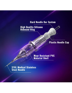 Agujas de Tatuaje en Cartucho YILONG 20 Pcs Mixtas 3RL 5RL 7RM 9RM 2