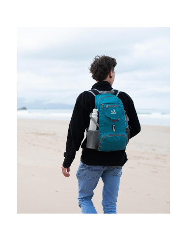 Mochila Plegable WATERFLY 20L Nylon Ultra Ligera Azul Teal