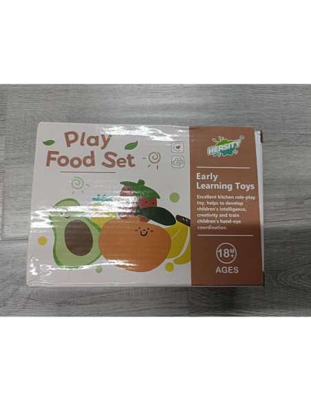 HERSITY Juego de Comida de Madera Frutas y Verduras 18+ Meses HERSITY Juego de Comida de Madera Frutas y Verduras 18+ Meses