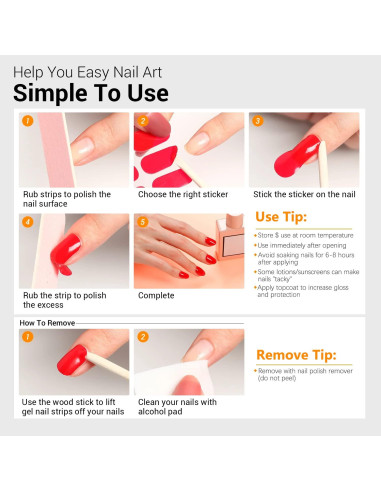 Tiras de Esmalte de Uñas Adhesivas SILPECWEE 224 Piezas Color Caramelo