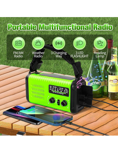 Radio Meteorológica Portátil Condor 1 20000mAh Solar USB Manivela