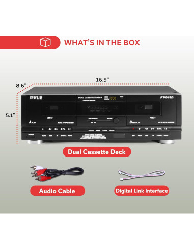 Reproductor de Doble Cassette Pyle Home PT649D 110V/220V