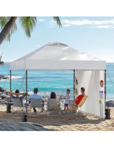 Carpa Plegable AMADA 3x3m con Paredes Laterales, Blanca 2