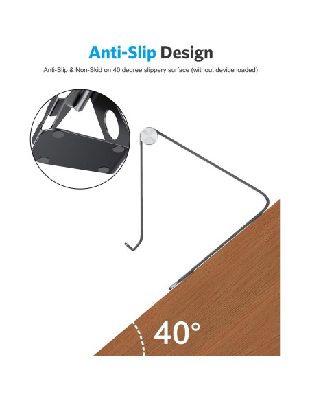 Soporte Ajustable para Tableta OMOTON de Aluminio Negro 13x11 cm Soporte Ajustable para Tableta OMOTON de Aluminio Negro 13x11 cm