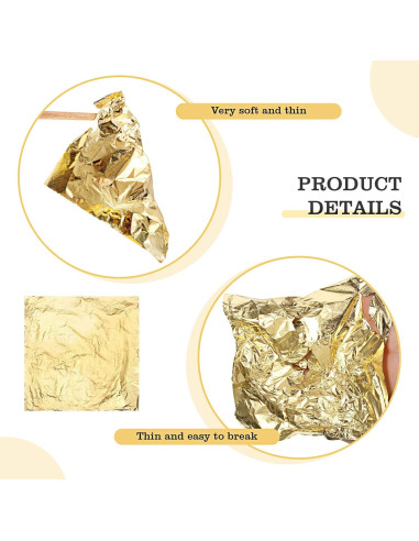 Hojas de Oro Cunhill 100 Pcs 14x14 cm para Manualidades