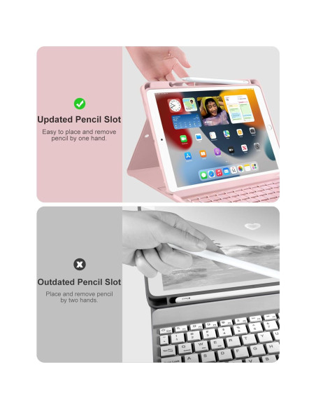 Funda Teclado Hamile iPad 10.2"/10.5" Retroiluminada Rosa Funda Teclado Hamile iPad 10.2"/10.5" Retroiluminada Rosa