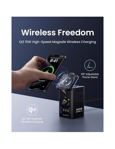 Estación de Carga Inalámbrica PISEN 8-en-1 140W Mag-Safe