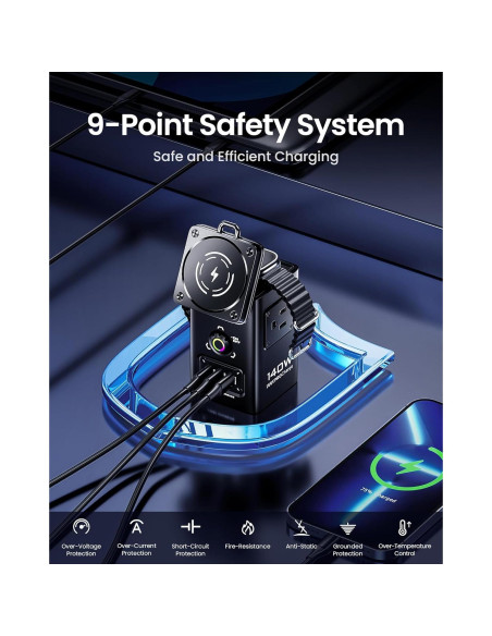 Estación de Carga Inalámbrica PISEN 8-en-1 140W Mag-Safe Estación de Carga Inalámbrica PISEN 8-en-1 140W Mag-Safe