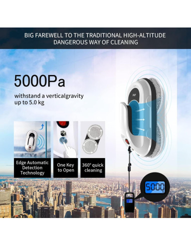Robot Limpiador de Ventanas FILY S1PRO 5000PA Control Remoto