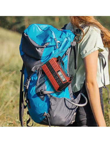 Radio de Emergencia Audiocrazy AM/FM NOAA 5000mAh Rojo