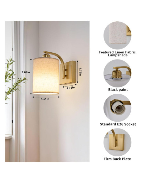 Apliques de Pared Recargables Powfloven Set de 2 LED Dimmables Apliques de Pared Recargables Powfloven Set de 2 LED Dimmables
