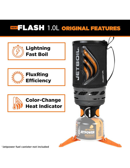 Estufa Portátil Jetboil Flash 1.0L para Camping - Hervido Rápido Estufa Portátil Jetboil Flash 1.0L para Camping - Hervido Rápido